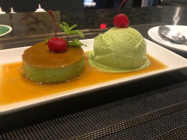 MACHA TEA CARAMEL FLAN