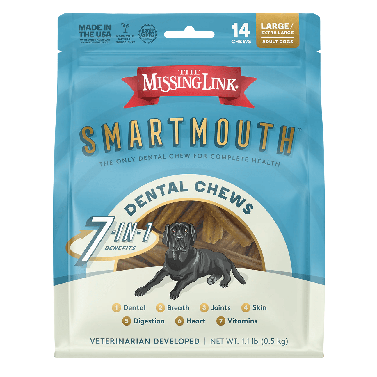 The MissingLink Smartmouth Dental Chews for Dogs L/XL 14ct picture