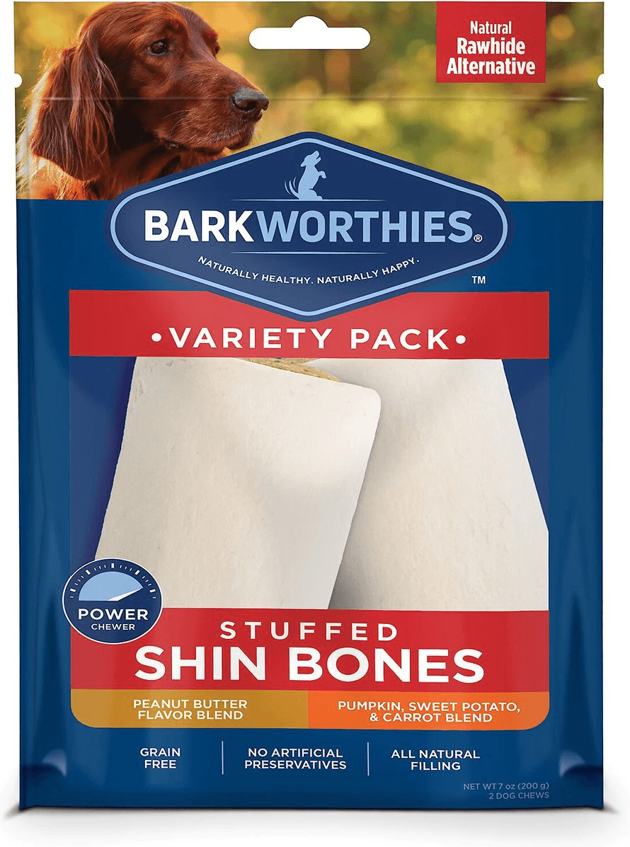 Barkworthies 5-6" Stuffed Shin Bones Variety Pack Dog Chews, Count of 2 picture